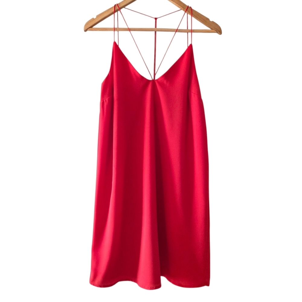 Bardot Women's Spaghetti Straps Feminine Mini Dainty Minimalist Red Dress Size 6